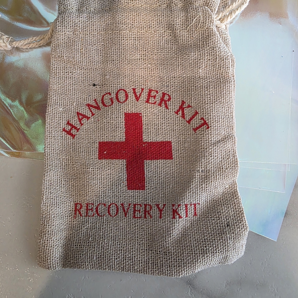 Hangover Recovery Kit Burlap Bag
